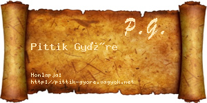 Pittik Györe névjegykártya